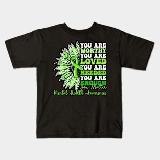 Motivational Support  Mental Health Awareness Kids T-Shirt